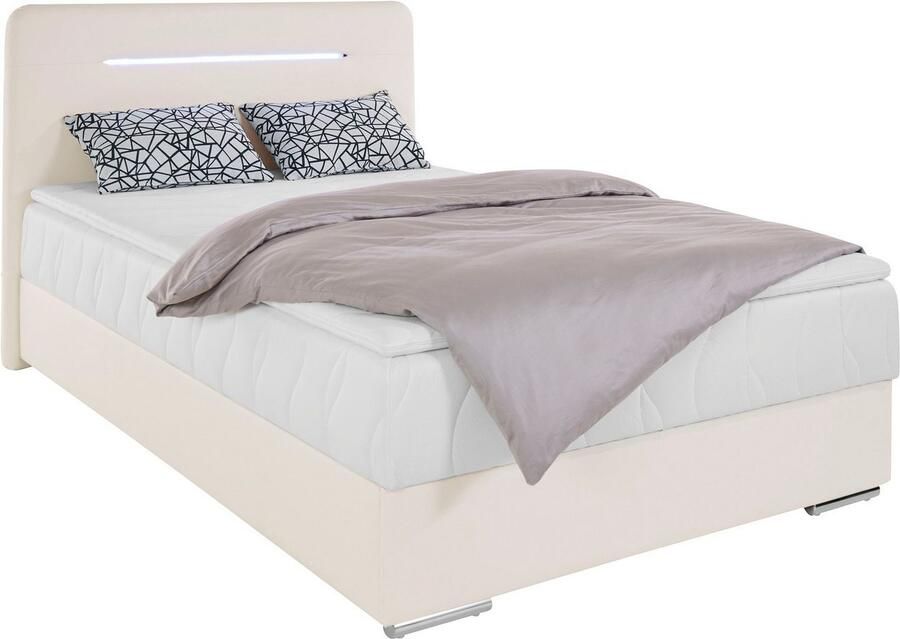 COTTA Boxspring Lighstar inclusief ledverlichting topmatras bedkist en sierkussen - Foto 4