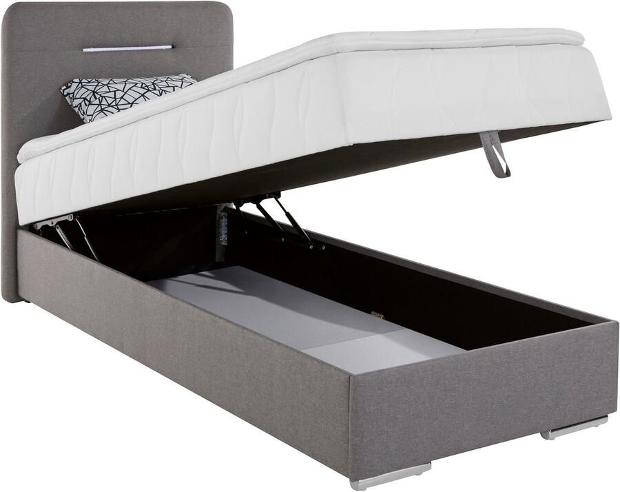 COTTA Boxspring Lighstar inclusief ledverlichting topmatras bedkist en sierkussen - Foto 3
