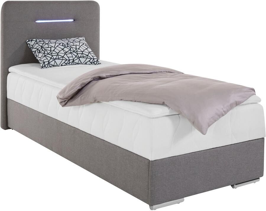 COTTA Boxspring Lighstar inclusief ledverlichting topmatras bedkist en sierkussen - Foto 4