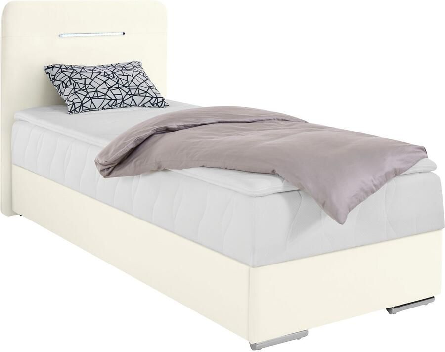 COTTA Boxspring Lighstar inclusief ledverlichting topmatras bedkist en sierkussen - Foto 3