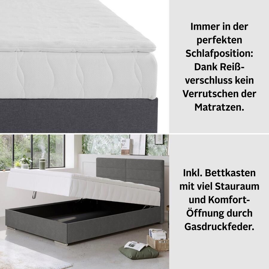 COTTA Boxspring Tom met bedkist topmatras en sierkussen