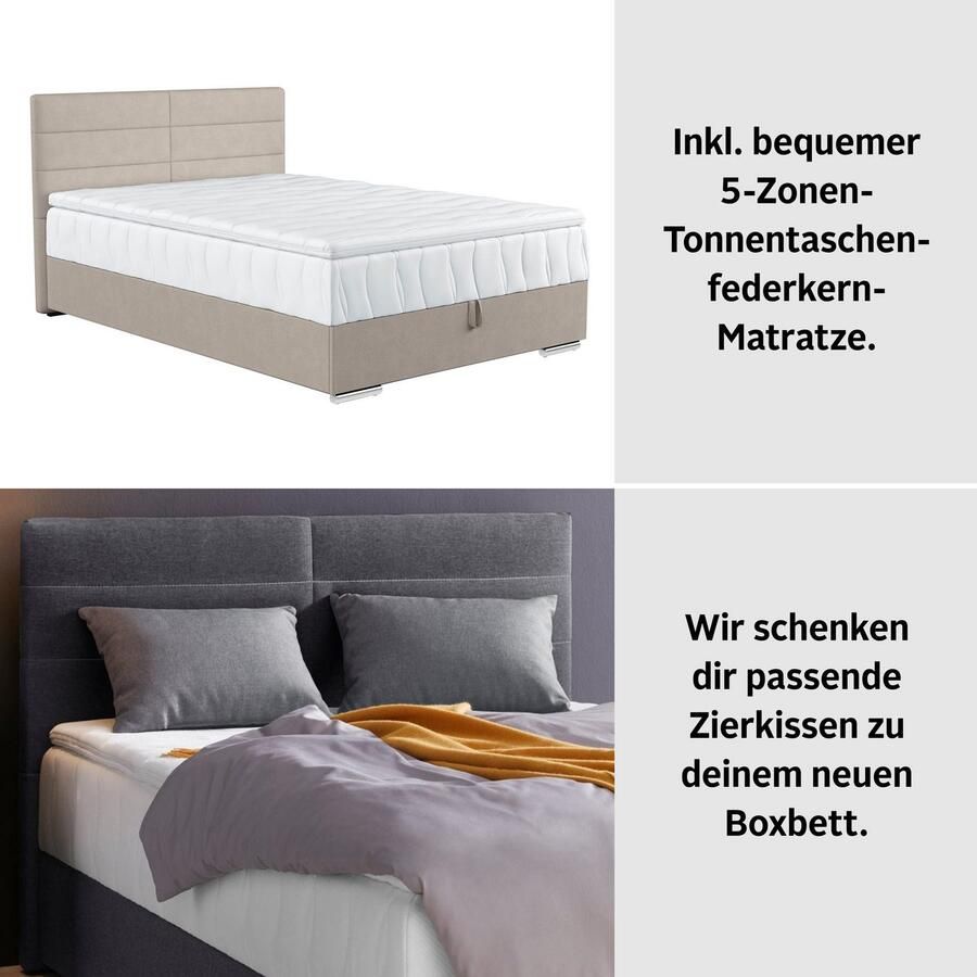 COTTA Boxspring Tom met bedkist topmatras en sierkussen - Foto 2
