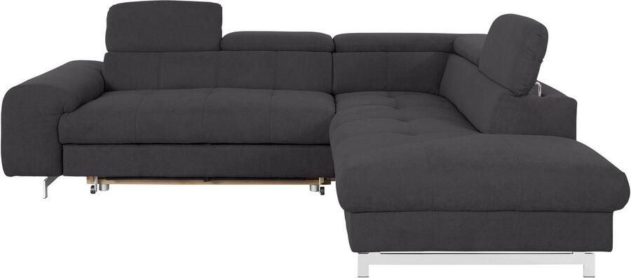 COTTA Hoekbank Chef L-vorm met hoofdbordverstelling edele metalen slede optioneel met slaapfunctie - Foto 8