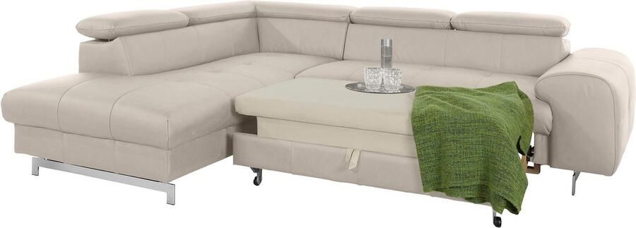 COTTA Hoekbank Chef L-vorm met hoofdbordverstelling edele metalen slede optioneel met slaapfunctie - Foto 10