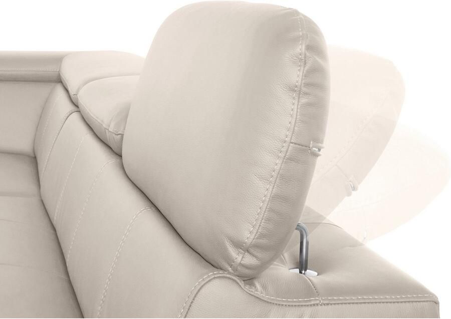 COTTA Hoekbank Chef L-vorm met hoofdbordverstelling edele metalen slede optioneel met slaapfunctie