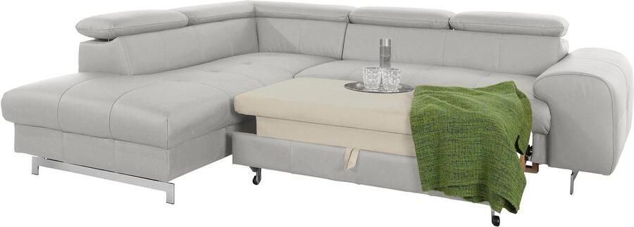COTTA Hoekbank Chef L-vorm met hoofdbordverstelling edele metalen slede optioneel met slaapfunctie - Foto 10