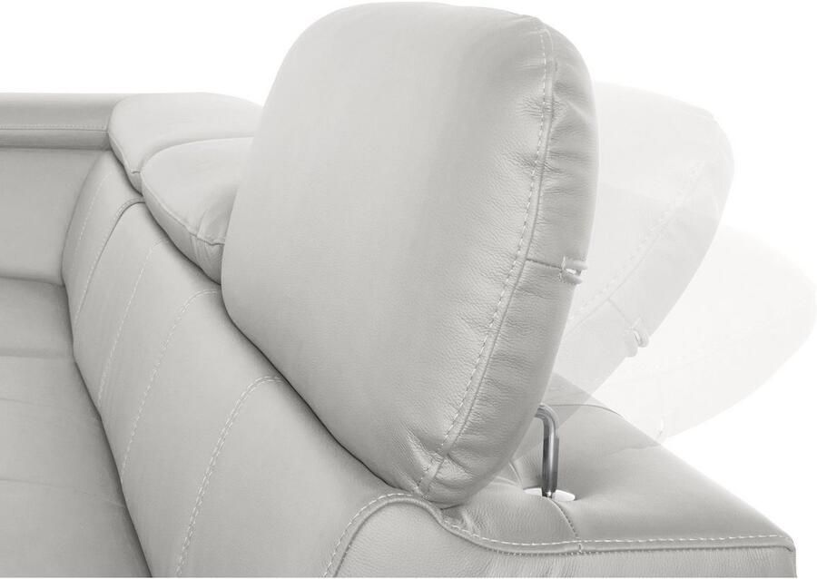 COTTA Hoekbank Chef L-vorm met hoofdbordverstelling edele metalen slede optioneel met slaapfunctie