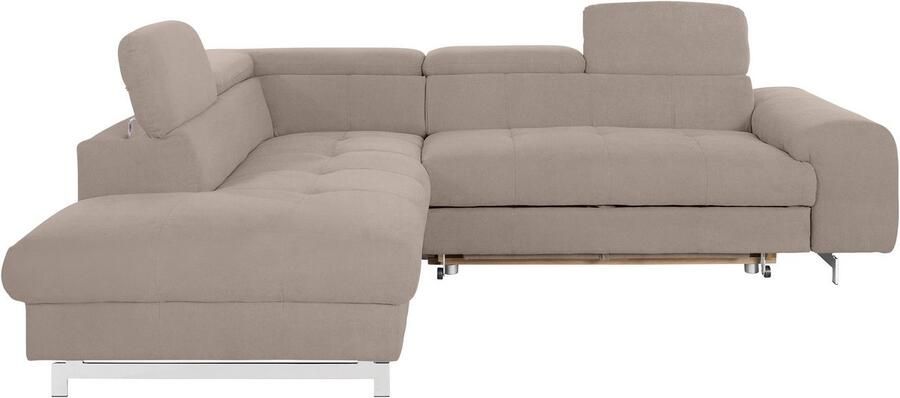 COTTA Hoekbank Chef L-vorm met hoofdbordverstelling edele metalen slede optioneel met slaapfunctie - Foto 8