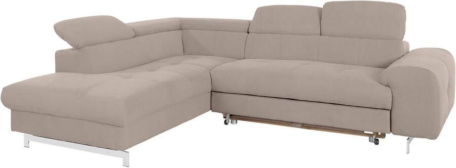 COTTA Hoekbank Chef L-vorm met hoofdbordverstelling edele metalen slede optioneel met slaapfunctie - Foto 11