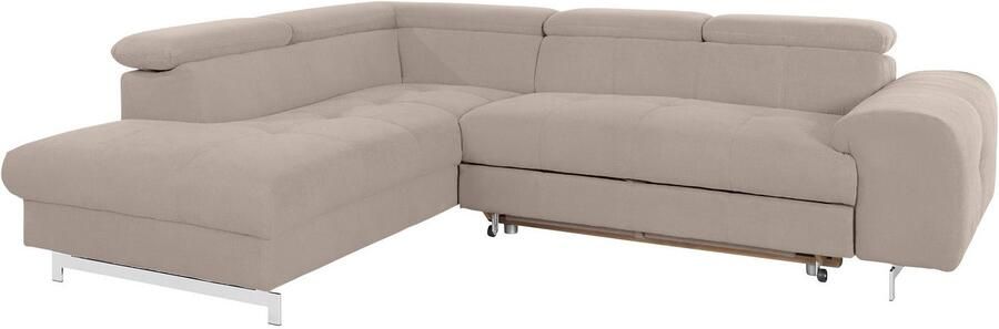 COTTA Hoekbank Chef L-vorm met hoofdbordverstelling edele metalen slede optioneel met slaapfunctie - Foto 14