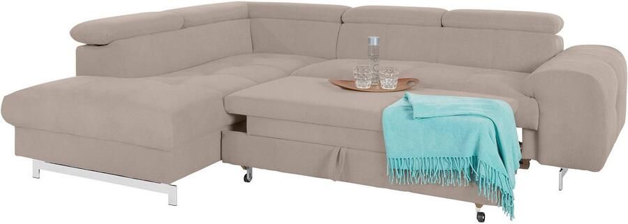 COTTA Hoekbank Chef L-vorm met hoofdbordverstelling edele metalen slede optioneel met slaapfunctie - Foto 12