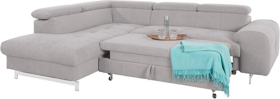 COTTA Hoekbank Chef L-vorm met hoofdbordverstelling edele metalen slede optioneel met slaapfunctie - Foto 12