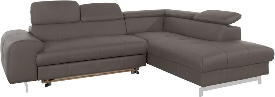 COTTA Hoekbank Chef L-vorm met hoofdbordverstelling edele metalen slede optioneel met slaapfunctie - Foto 11