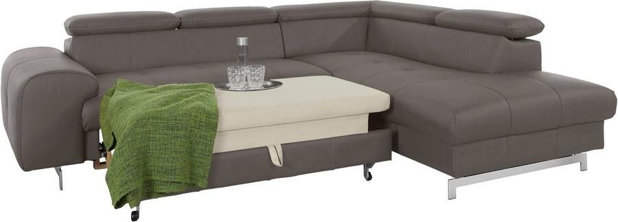 COTTA Hoekbank Chef L-vorm met hoofdbordverstelling edele metalen slede optioneel met slaapfunctie - Foto 10