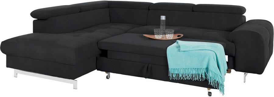 COTTA Hoekbank Chef L-vorm met hoofdbordverstelling edele metalen slede optioneel met slaapfunctie - Foto 11