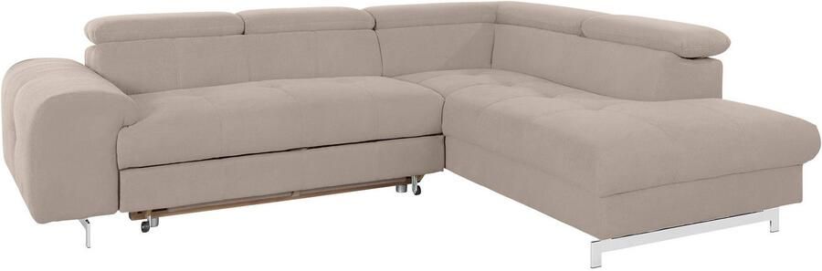 COTTA Hoekbank Chef L-vorm met hoofdbordverstelling edele metalen slede optioneel met slaapfunctie - Foto 11