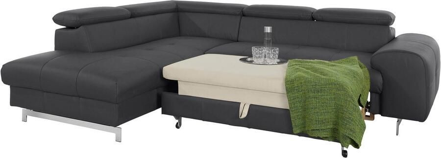 COTTA Hoekbank Chef L-vorm met hoofdbordverstelling edele metalen slede optioneel met slaapfunctie - Foto 11