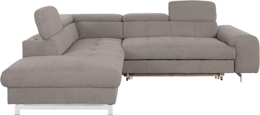 COTTA Hoekbank Chef L-vorm met hoofdbordverstelling edele metalen slede optioneel met slaapfunctie - Foto 8