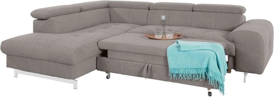 COTTA Hoekbank Chef L-vorm met hoofdbordverstelling edele metalen slede optioneel met slaapfunctie - Foto 12