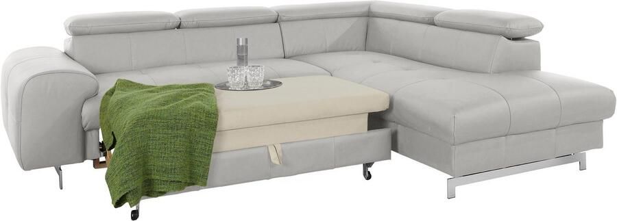 COTTA Hoekbank Chef L-vorm met hoofdbordverstelling edele metalen slede optioneel met slaapfunctie - Foto 10