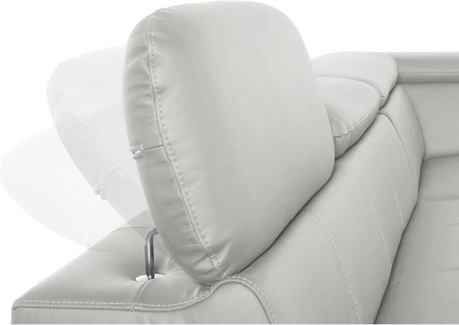 COTTA Hoekbank Chef L-vorm met hoofdbordverstelling edele metalen slede optioneel met slaapfunctie