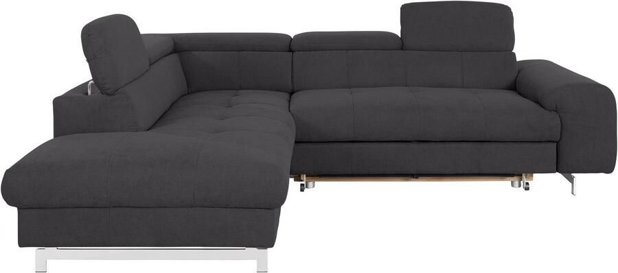 COTTA Hoekbank Chef L-vorm met hoofdbordverstelling edele metalen slede optioneel met slaapfunctie - Foto 8