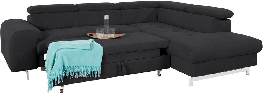 COTTA Hoekbank Chef L-vorm met hoofdbordverstelling edele metalen slede optioneel met slaapfunctie - Foto 12