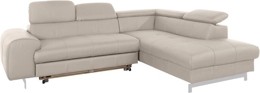 COTTA Hoekbank Chef L-vorm met hoofdbordverstelling edele metalen slede optioneel met slaapfunctie - Foto 11