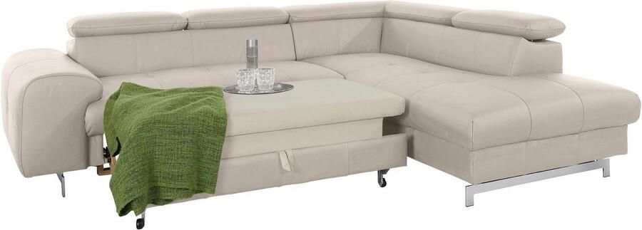 COTTA Hoekbank Chef L-vorm met hoofdbordverstelling edele metalen slede optioneel met slaapfunctie - Foto 10