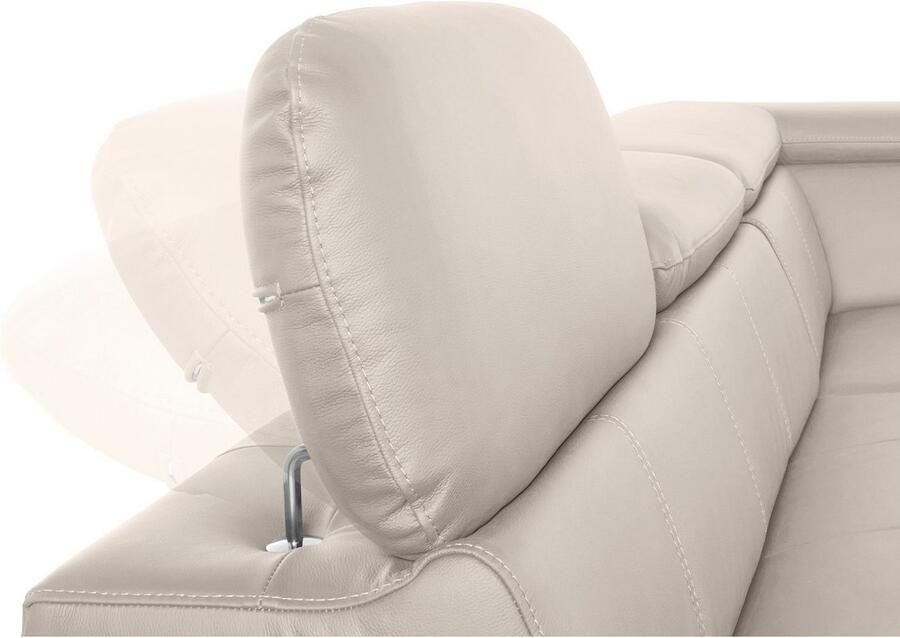 COTTA Hoekbank Chef L-vorm met hoofdbordverstelling edele metalen slede optioneel met slaapfunctie