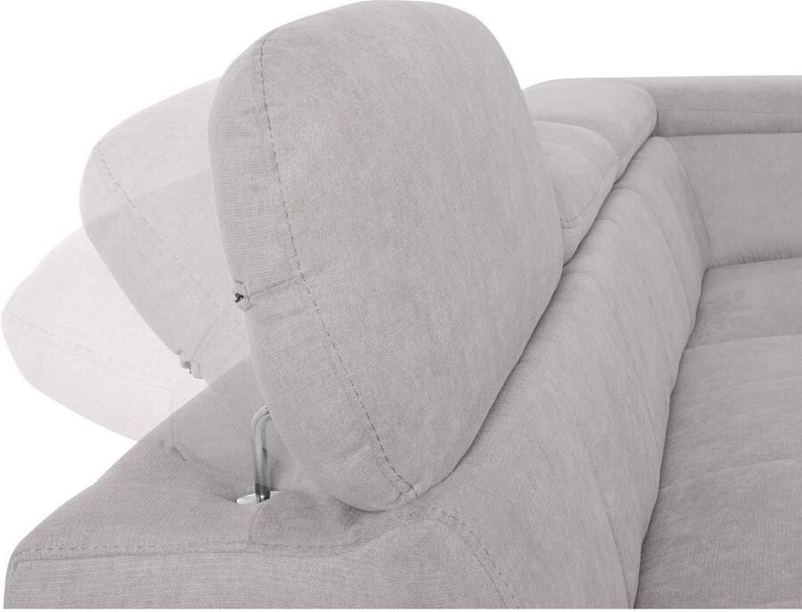 COTTA Hoekbank Chef L-vorm met hoofdbordverstelling edele metalen slede optioneel met slaapfunctie