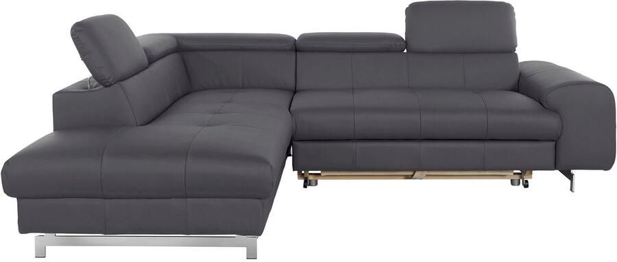 COTTA Hoekbank Chef L-vorm met hoofdbordverstelling edele metalen slede optioneel met slaapfunctie - Foto 8
