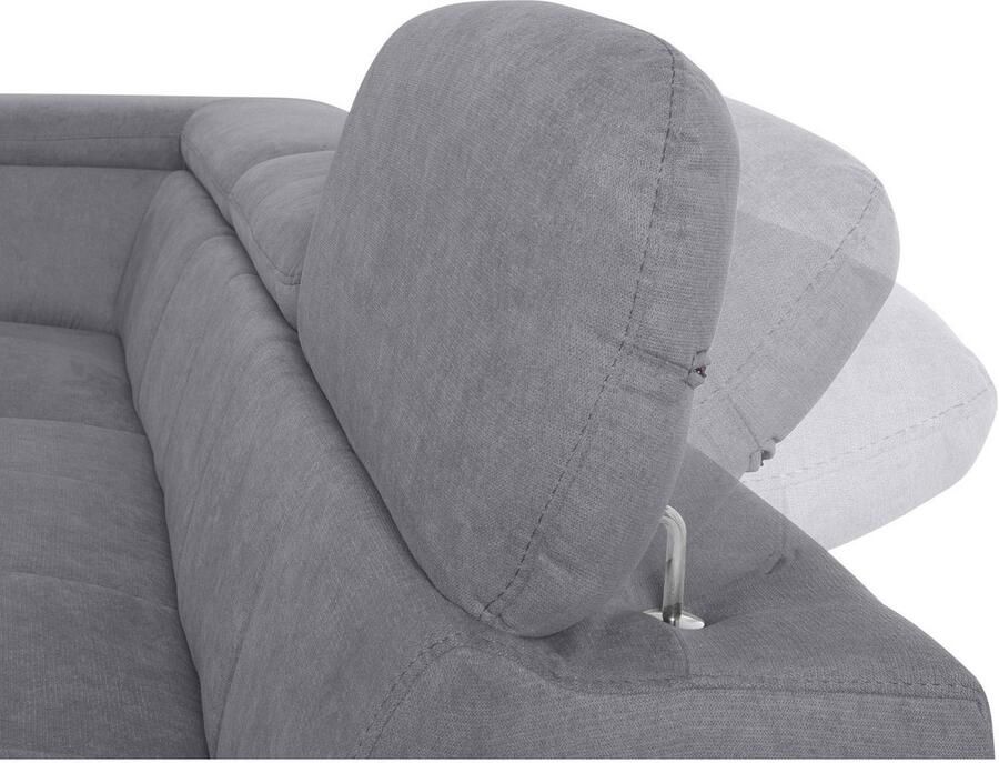 COTTA Hoekbank Chef L-vorm met hoofdbordverstelling edele metalen slede optioneel met slaapfunctie