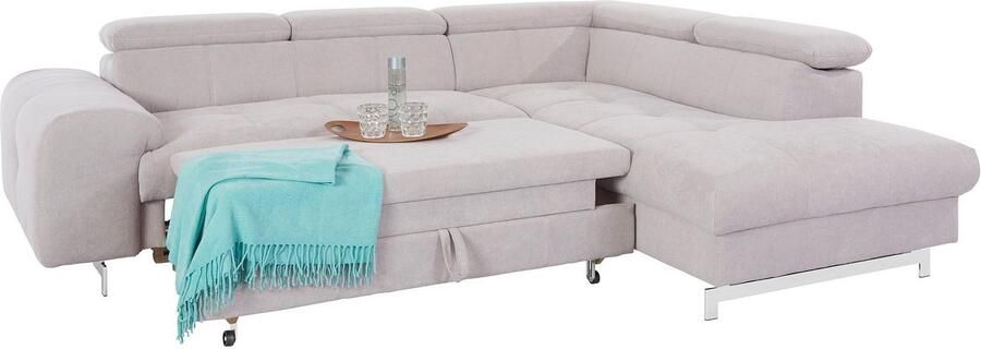 COTTA Hoekbank Chef L-vorm met hoofdbordverstelling edele metalen slede optioneel met slaapfunctie - Foto 12