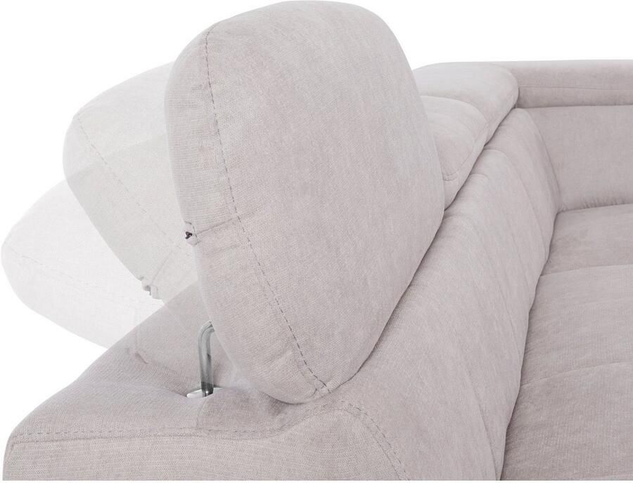 COTTA Hoekbank Chef L-vorm met hoofdbordverstelling edele metalen slede optioneel met slaapfunctie - Foto 2