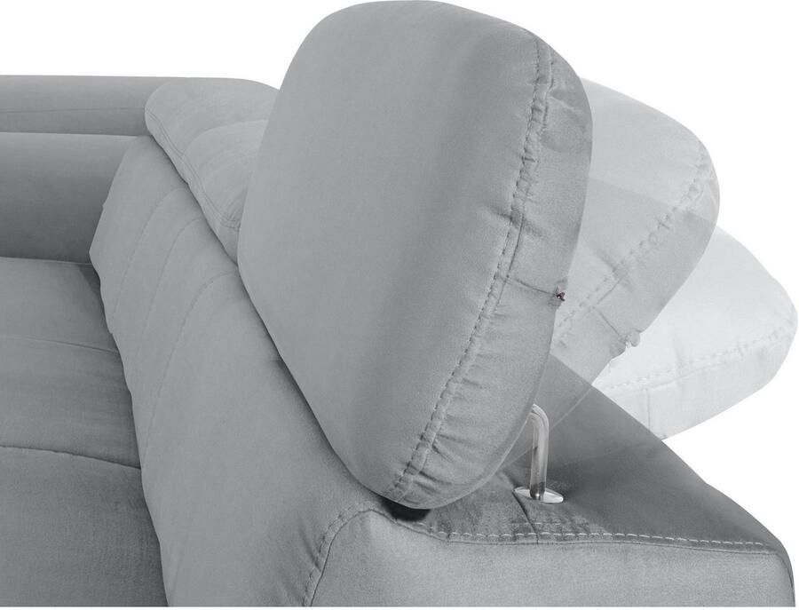 COTTA Hoekbank Chef L-vorm met hoofdbordverstelling edele metalen slede optioneel met slaapfunctie - Foto 4