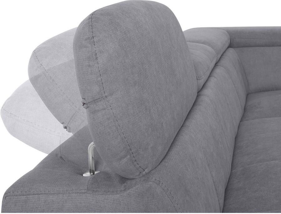 COTTA Hoekbank Chef L-vorm met hoofdbordverstelling edele metalen slede optioneel met slaapfunctie