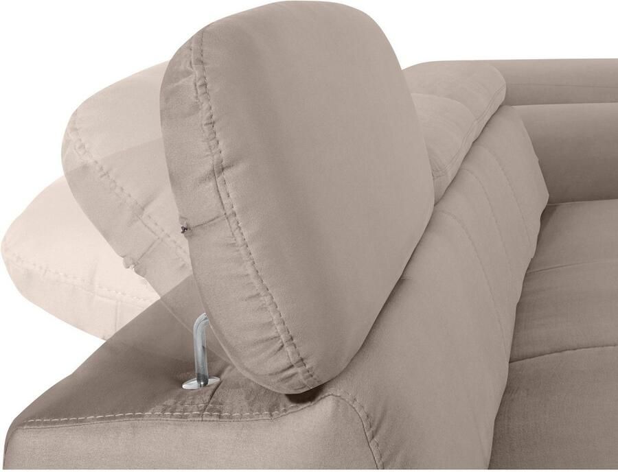 COTTA Hoekbank Chef L-vorm met hoofdbordverstelling edele metalen slede optioneel met slaapfunctie