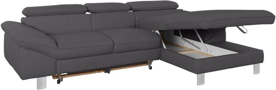 COTTA Hoekbank Driver L-vorm met verstelbaar hoofdeind naar keuze met slaapfunctie & bedkist - Foto 13