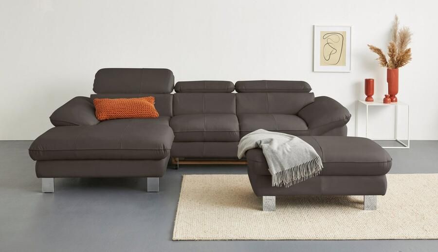 COTTA Hoekbank Driver L-vorm met verstelbaar hoofdeind naar keuze met slaapfunctie & bedkist - Foto 3