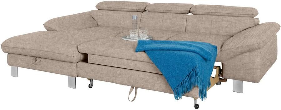 COTTA Hoekbank Driver L-vorm met verstelbaar hoofdeind naar keuze met slaapfunctie & bedkist - Foto 7