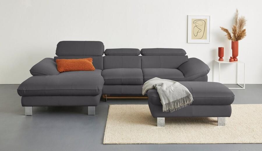 COTTA Hoekbank Driver L-vorm met verstelbaar hoofdeind naar keuze met slaapfunctie & bedkist - Foto 3