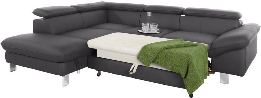 COTTA Hoekbank Driver L-vorm met verstelbaar hoofdeind naar keuze met slaapfunctie & bedkist - Foto 9