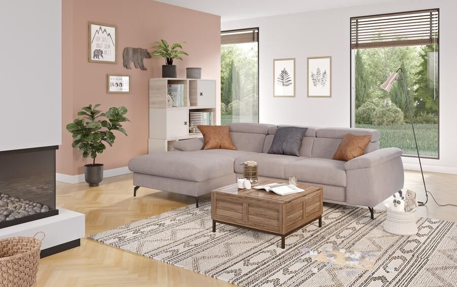 COTTA Hoekbank Kitty L-vorm met verstelbaar hoofdeind naar keuze met slaapfunctie & bedkist - Foto 4