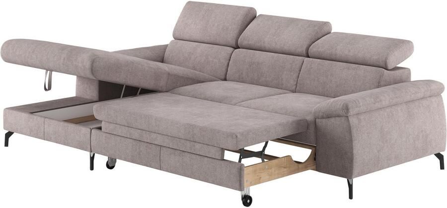 COTTA Hoekbank Kitty L-vorm met verstelbaar hoofdeind naar keuze met slaapfunctie & bedkist - Foto 2