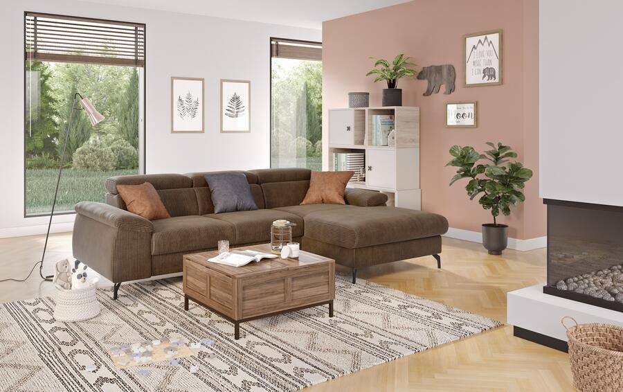 COTTA Hoekbank Kitty L-vorm met verstelbaar hoofdeind naar keuze met slaapfunctie & bedkist - Foto 3