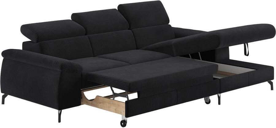 COTTA Hoekbank Kitty L-vorm met verstelbaar hoofdeind naar keuze met slaapfunctie & bedkist - Foto 3