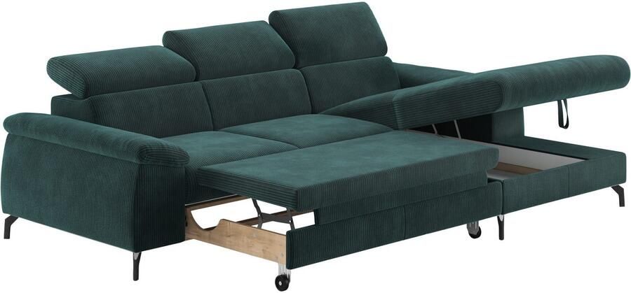 COTTA Hoekbank Kitty L-vorm met verstelbaar hoofdeind naar keuze met slaapfunctie & bedkist - Foto 3