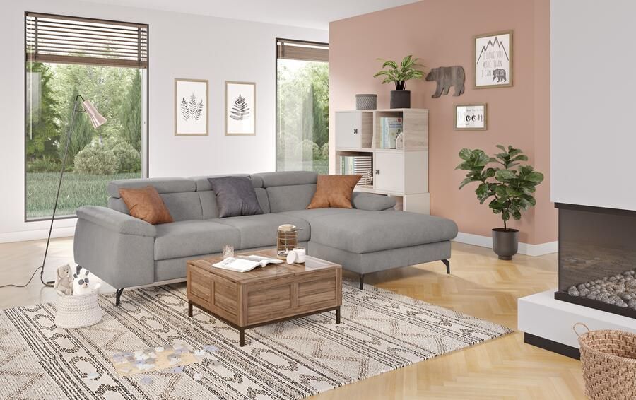 COTTA Hoekbank Kitty L-vorm met verstelbaar hoofdeind naar keuze met slaapfunctie & bedkist - Foto 4