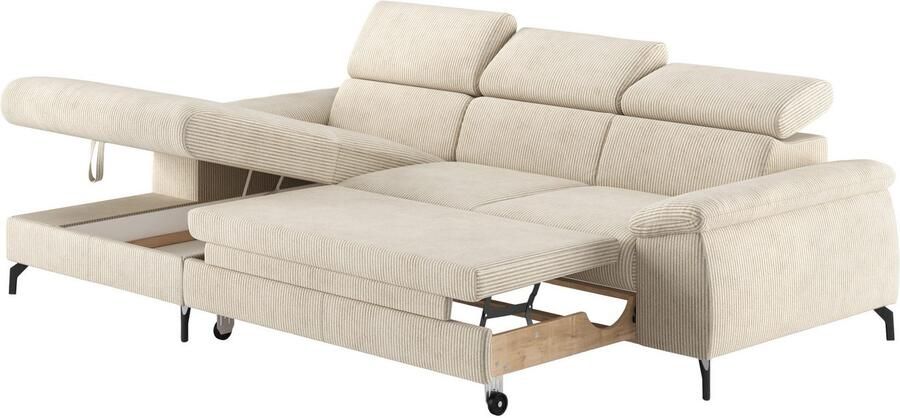 COTTA Hoekbank Kitty L-vorm met verstelbaar hoofdeind naar keuze met slaapfunctie & bedkist - Foto 2